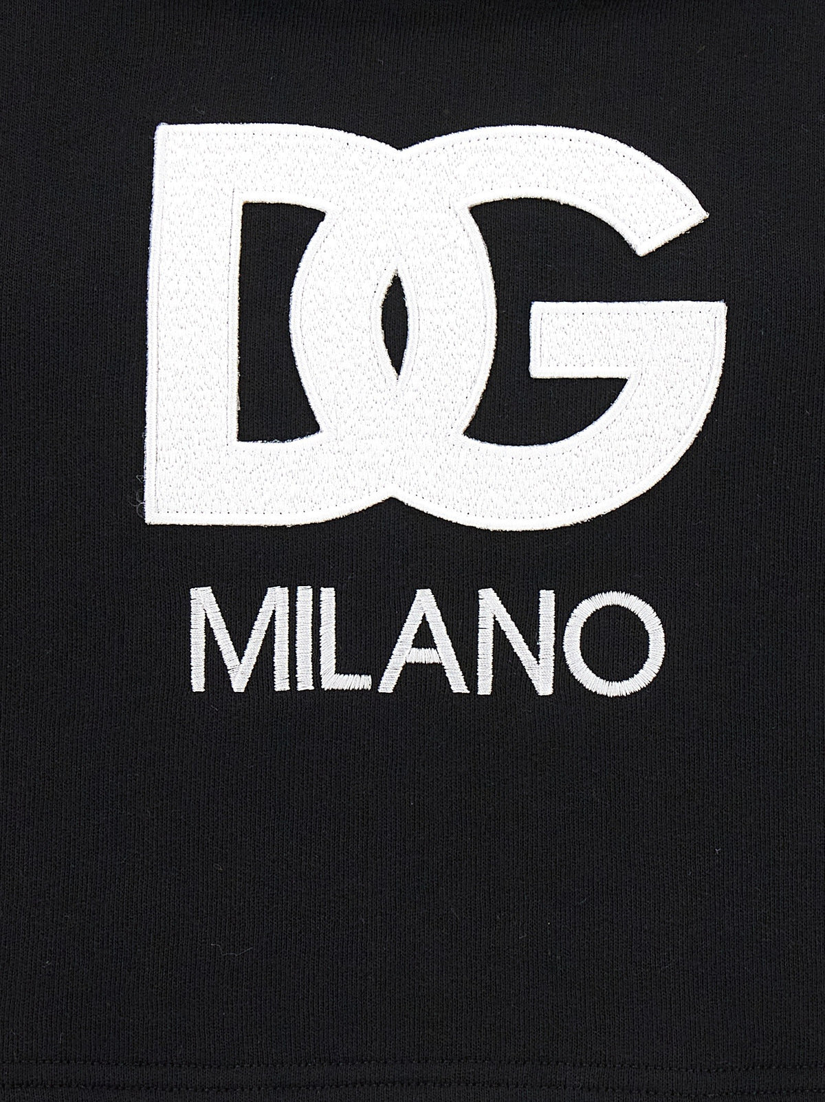 Dolce &amp; Gabbana Embroidery Cropped Hoodie Black