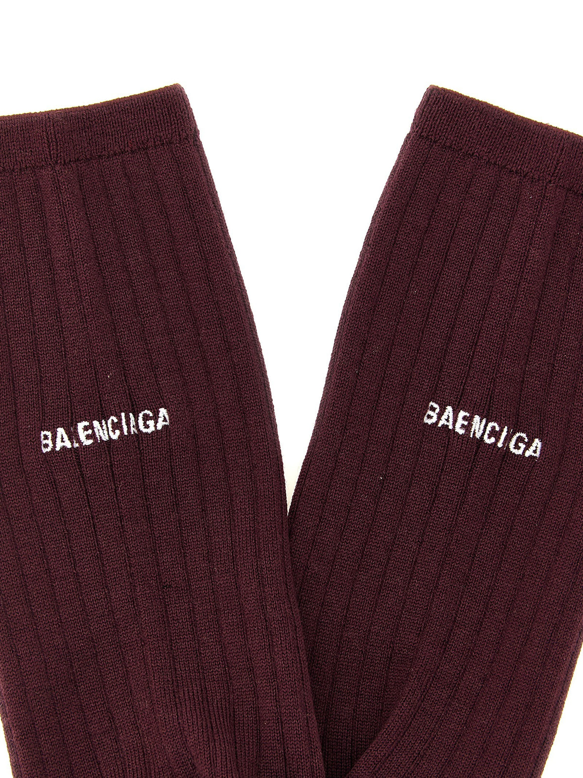 Balenciaga Embroidery Ribbed Tights Red