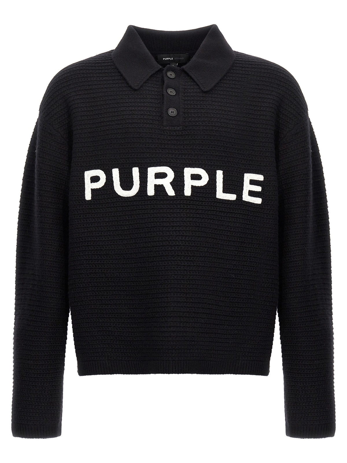 PURPLE BRAND Embroidery Sweater Black