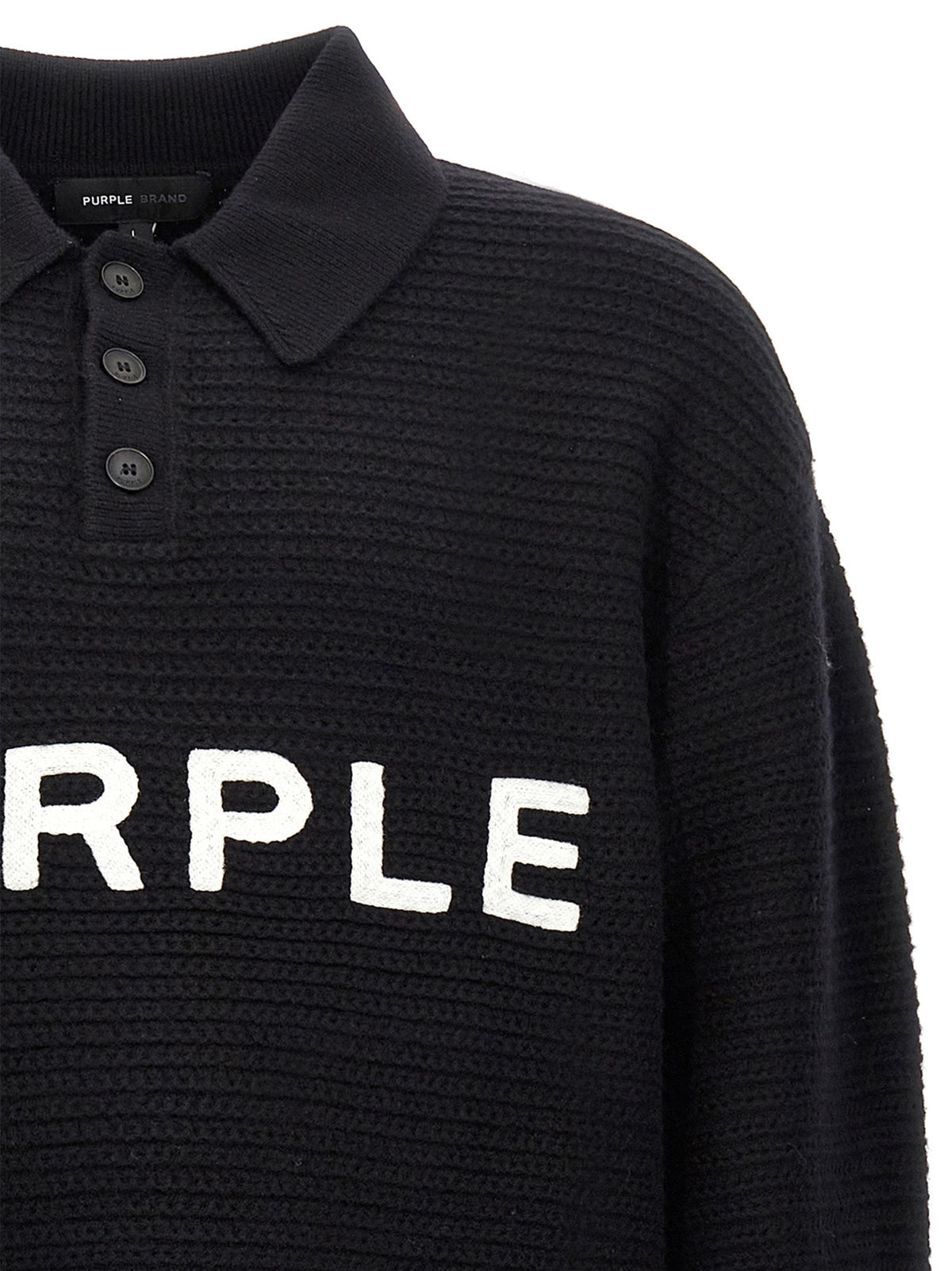 PURPLE BRAND Embroidery Sweater Black