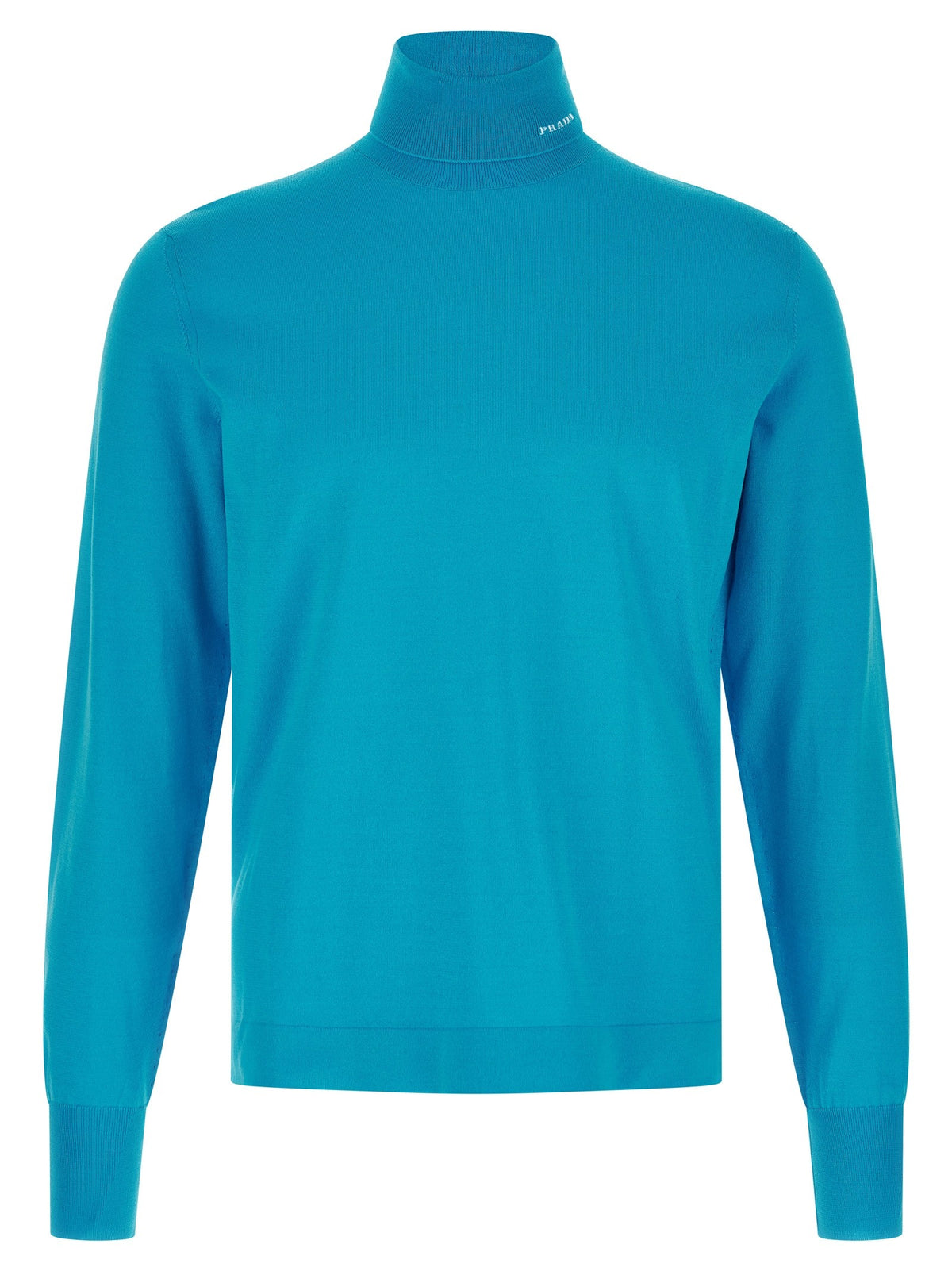 PRADA Intarsia Turtleneck Sweater Blue