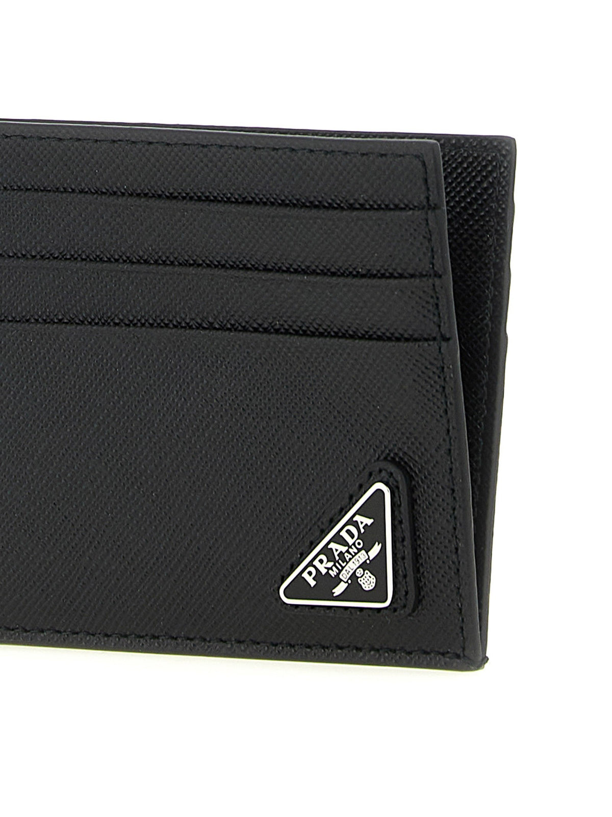 PRADA Leather Card Holder Black
