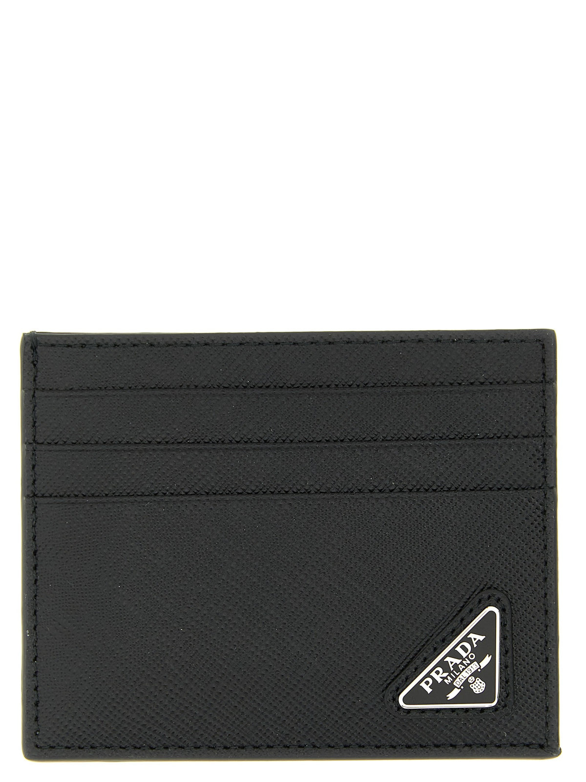 PRADA Leather Card Holder Black