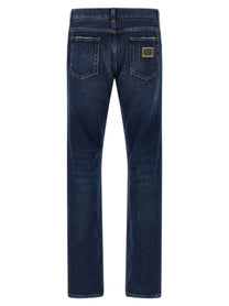 Dolce &amp; Gabbana Plaque Jeans Blue