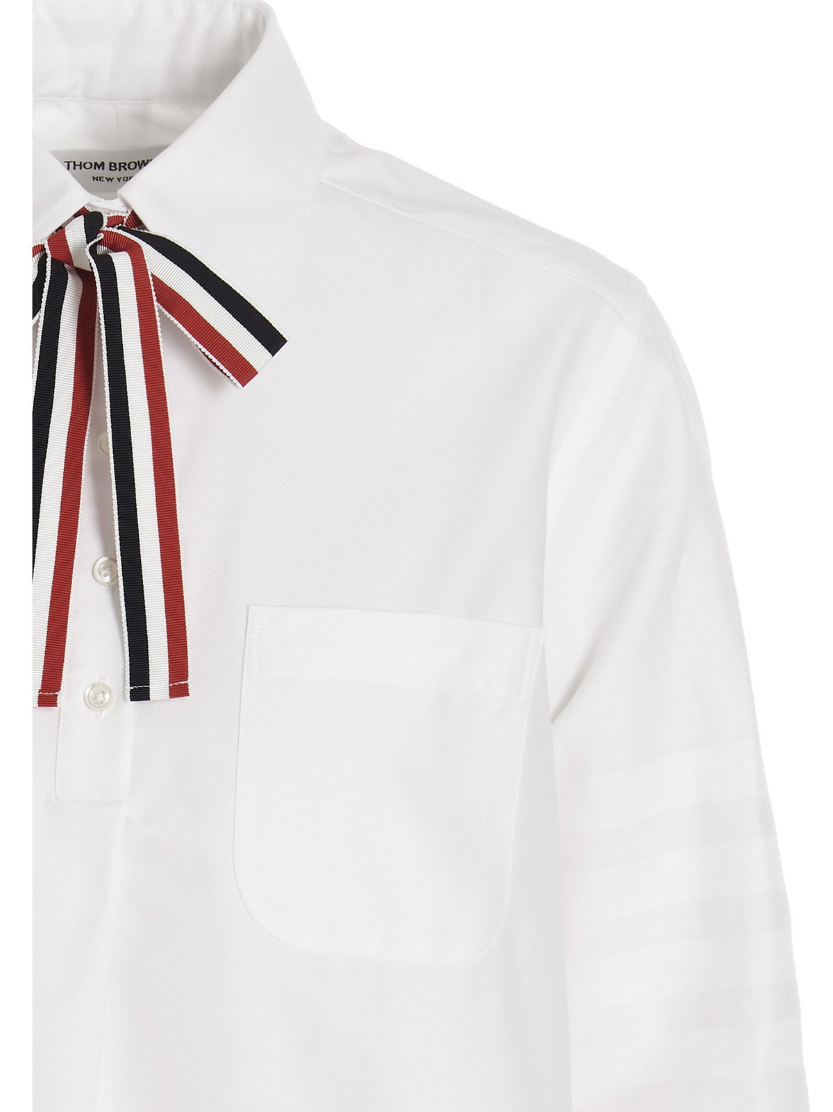 Thom Browne Pussy Bow Blouse White