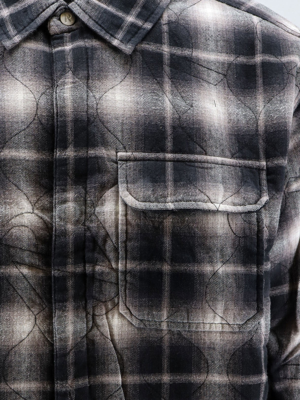 Represent Men's Quilted Shirt Jacket Black