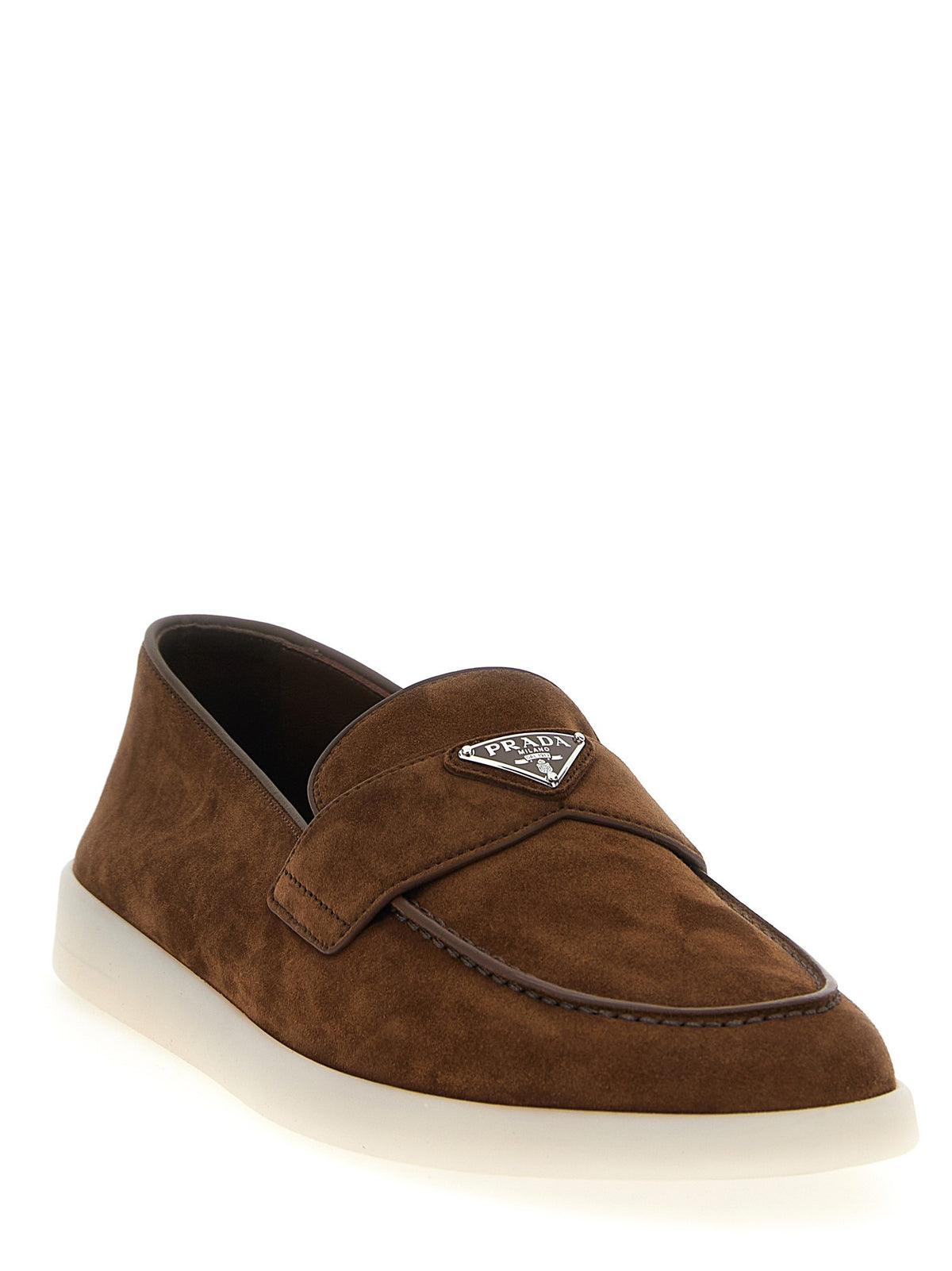 PRADA Suede Loafers Brown