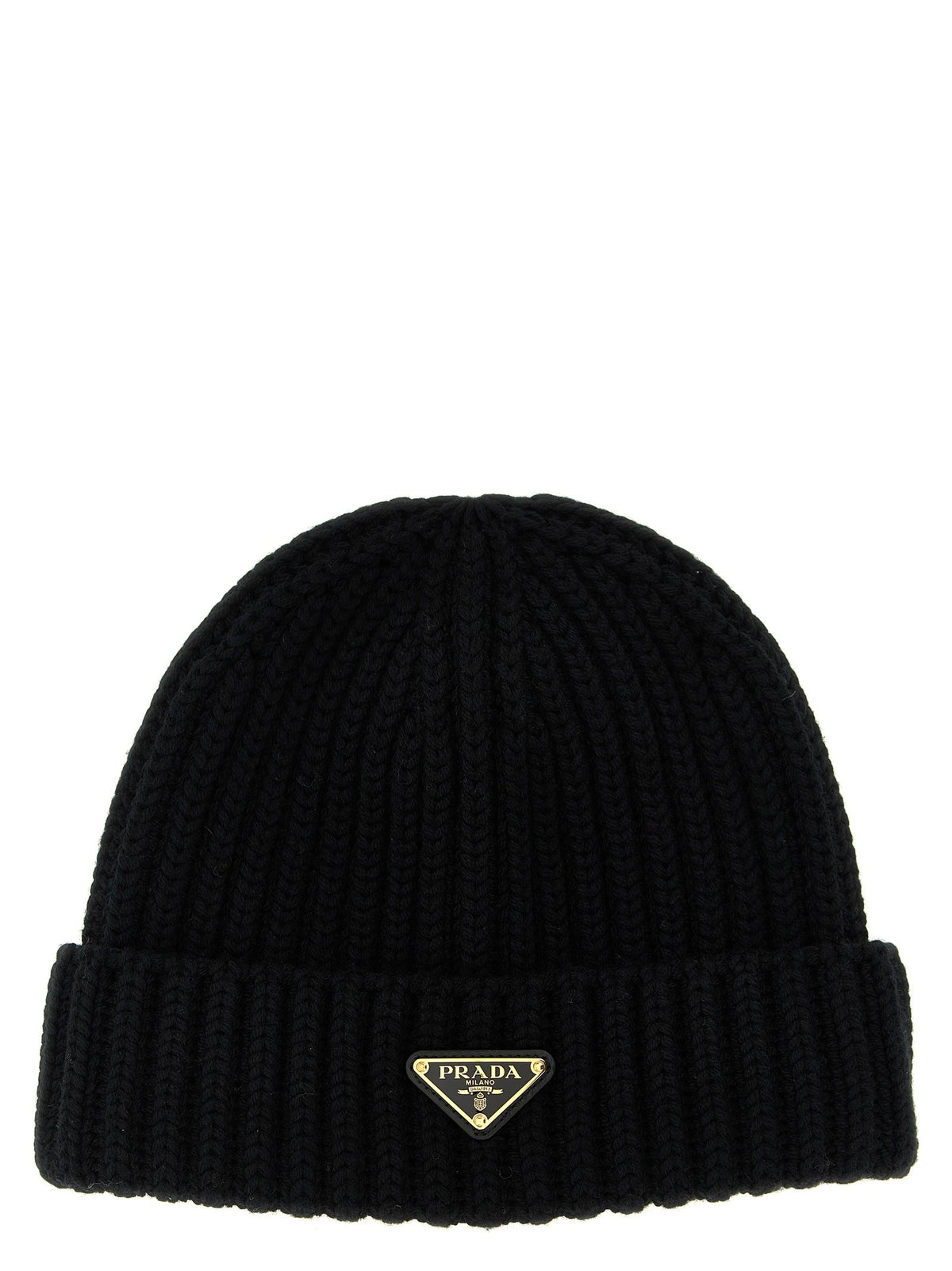 PRADA Triangle Beanie Black