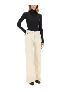 Lois Jeans women’s Lindsay Palazzo pants beige cream wide-leg high waist denim with classic five-pocket design