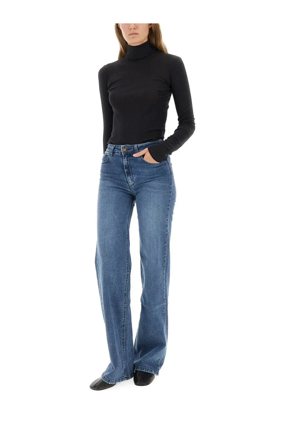 Lois jeans women’s blue high waisted denim palazzo pants with flared leg cut