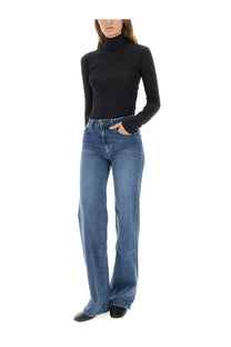 Lois jeans women’s blue high waisted denim palazzo pants with flared leg cut