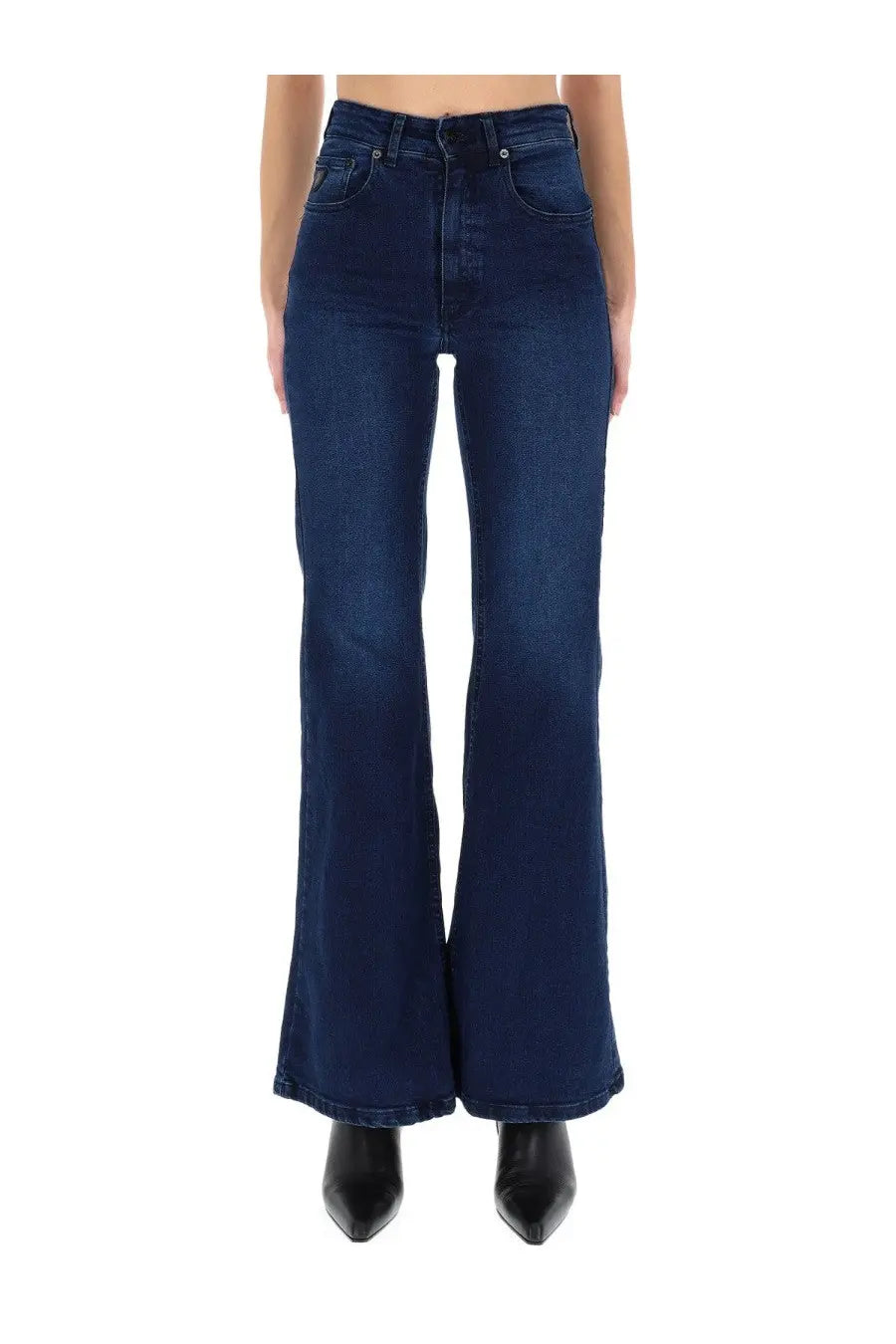 Dark indigo denim flare jeans with high waist and classic five-pocket design from Lois Jeans women’s pants palas black