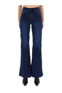 Dark indigo denim flare jeans with high waist and classic five-pocket design from Lois Jeans women’s pants palas black