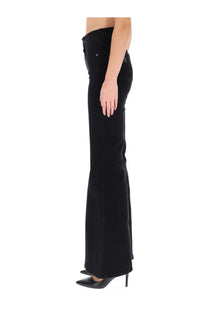 Lois Jeans women’s black high-waisted flared denim jeans with a straight-leg cut and subtle thigh fading