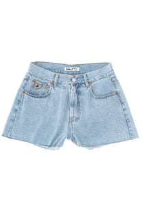 Lois jeans women’s shorts sandra blue light-wash denim with classic five-pocket design and orange stitching