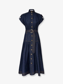 Zimmermann Women's Long Denim Dress Blue