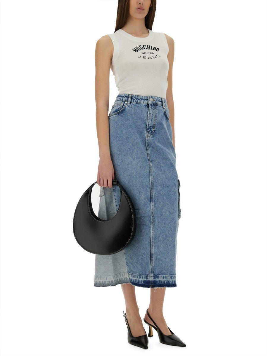Moschino Jeans Women's Long Denim Skirt Blue