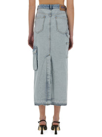 Moschino Jeans Women's Long Denim Skirt Blue