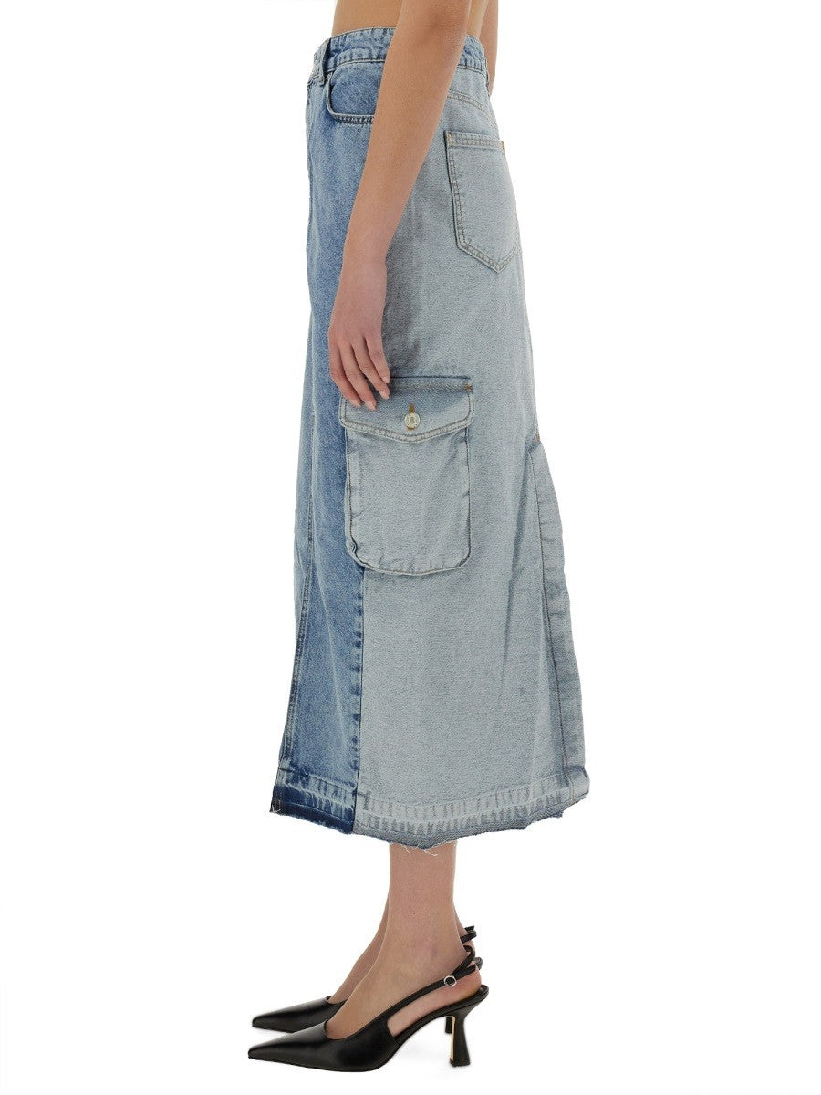 Moschino Jeans Women's Long Denim Skirt Blue