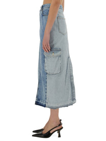 Moschino Jeans Women's Long Denim Skirt Blue