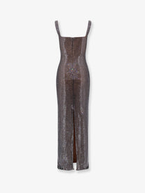 self-portrait Women's Long Dress Grey, view 2