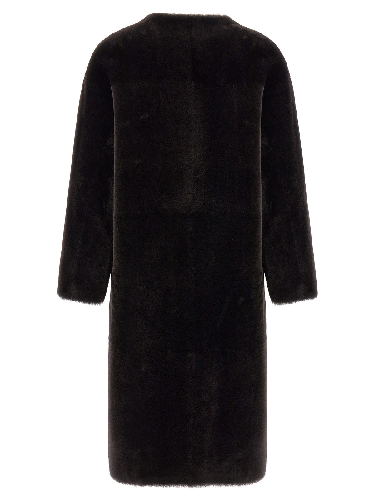 BLANCHA Long Fur Coat Brown