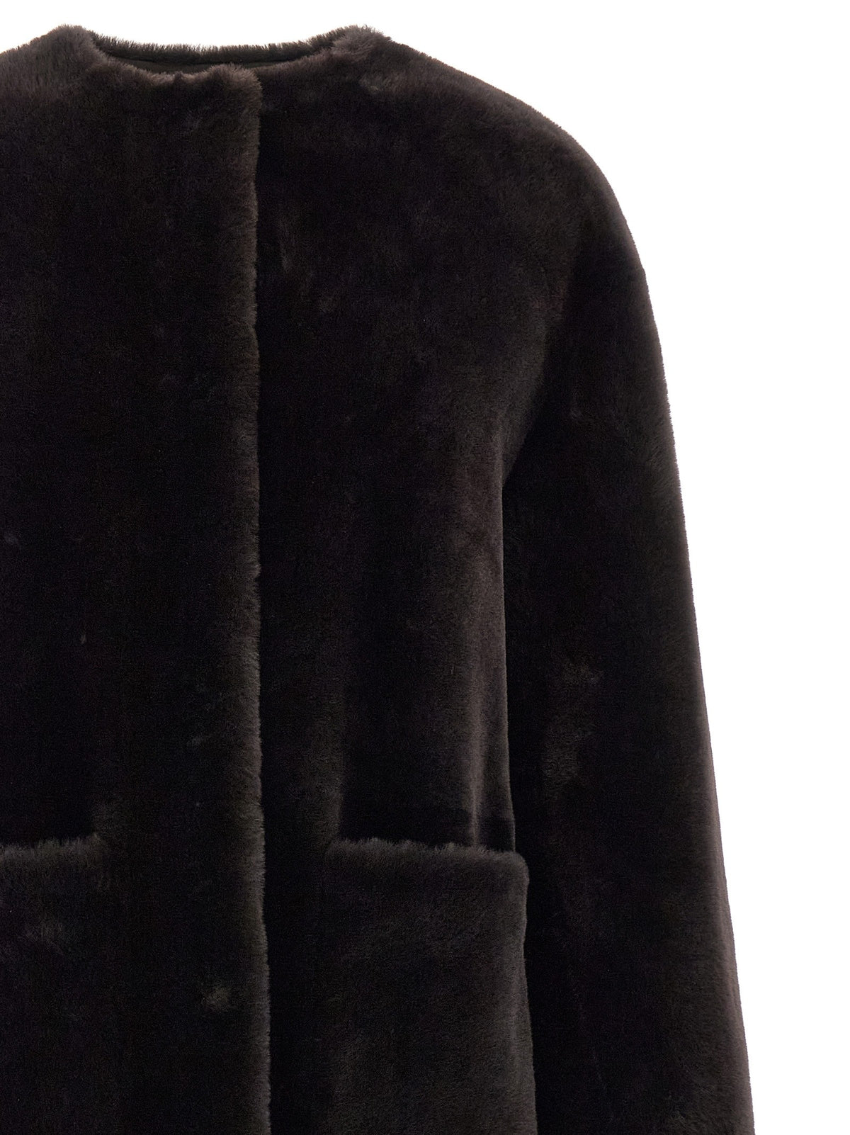 BLANCHA Long Fur Coat Brown