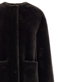 BLANCHA Long Fur Coat Brown