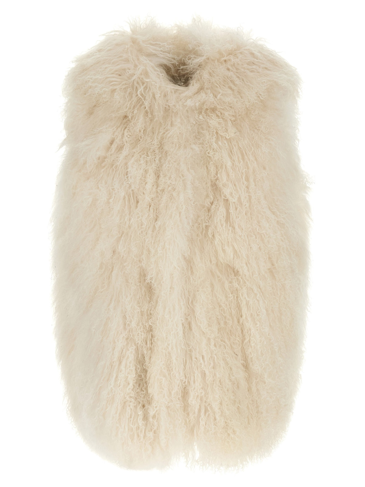 Yves Salomon Long Haired Vest White