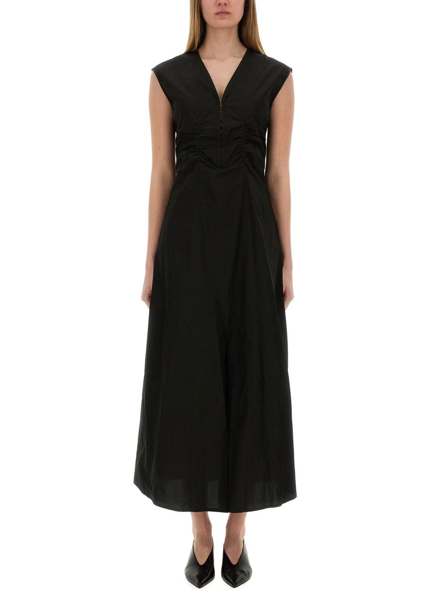 Alysi Women's Long Poplin Dress Black