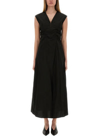 Alysi Women's Long Poplin Dress Black