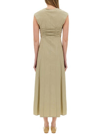 Alysi Women's Long Poplin Dress Green
