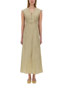 Alysi Women's Long Poplin Dress Green