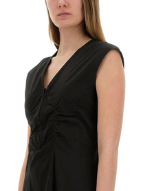 Alysi Women's Long Poplin Dress Black, view 2
