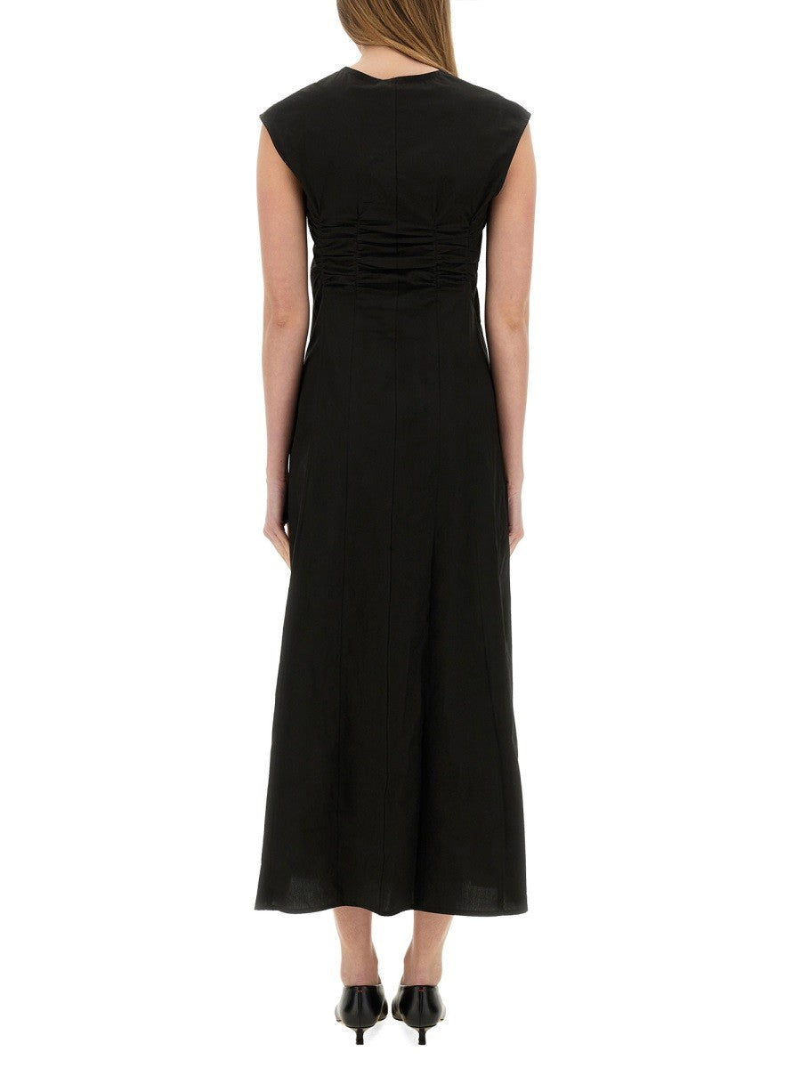 Alysi Women's Long Poplin Dress Black, view 3