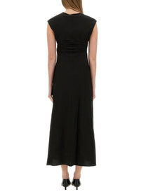 Alysi Women's Long Poplin Dress Black, view 3
