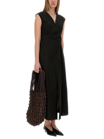 Alysi Women's Long Poplin Dress Black, view 4