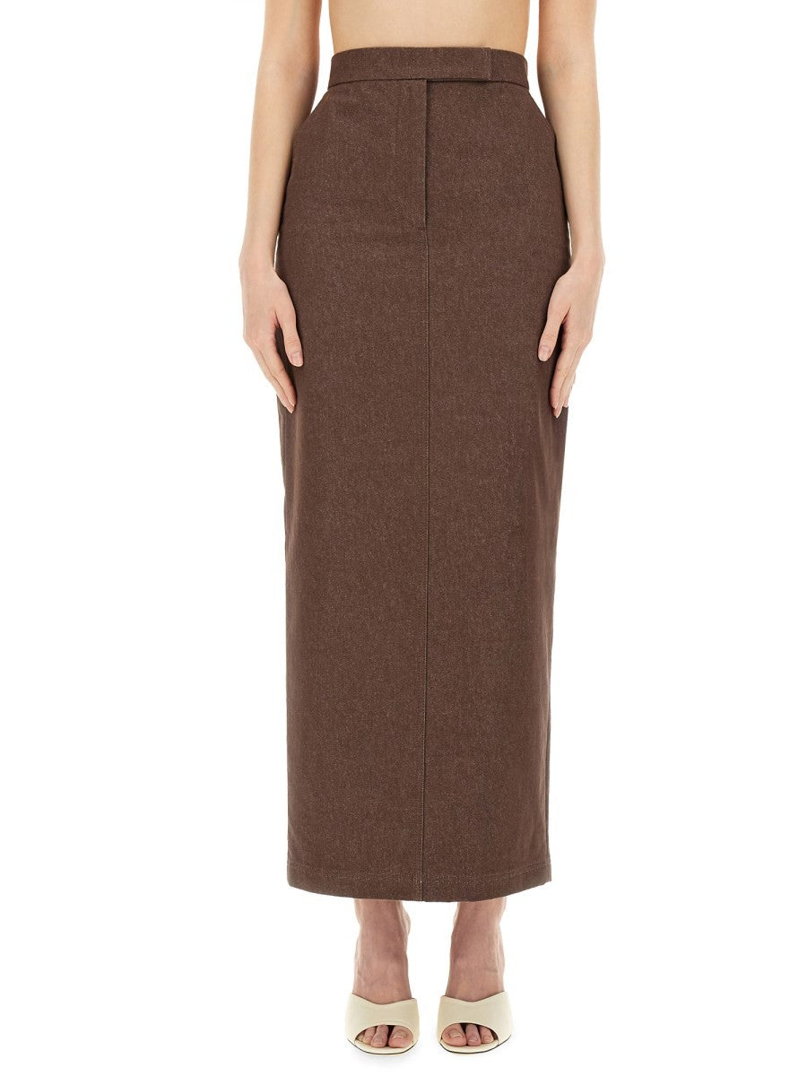 Max Mara Women's Long Skirt Pianosa Brown
