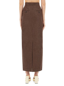 Max Mara Women's Long Skirt Pianosa Brown