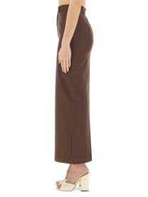Max Mara Women's Long Skirt Pianosa Brown