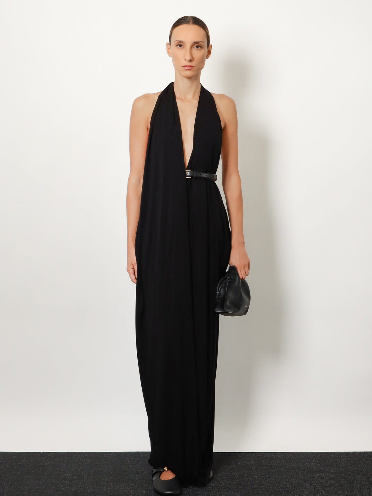 Loewe Women's Long Viscose Dress Black, view 2