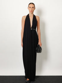 Loewe Women's Long Viscose Dress Black, view 2