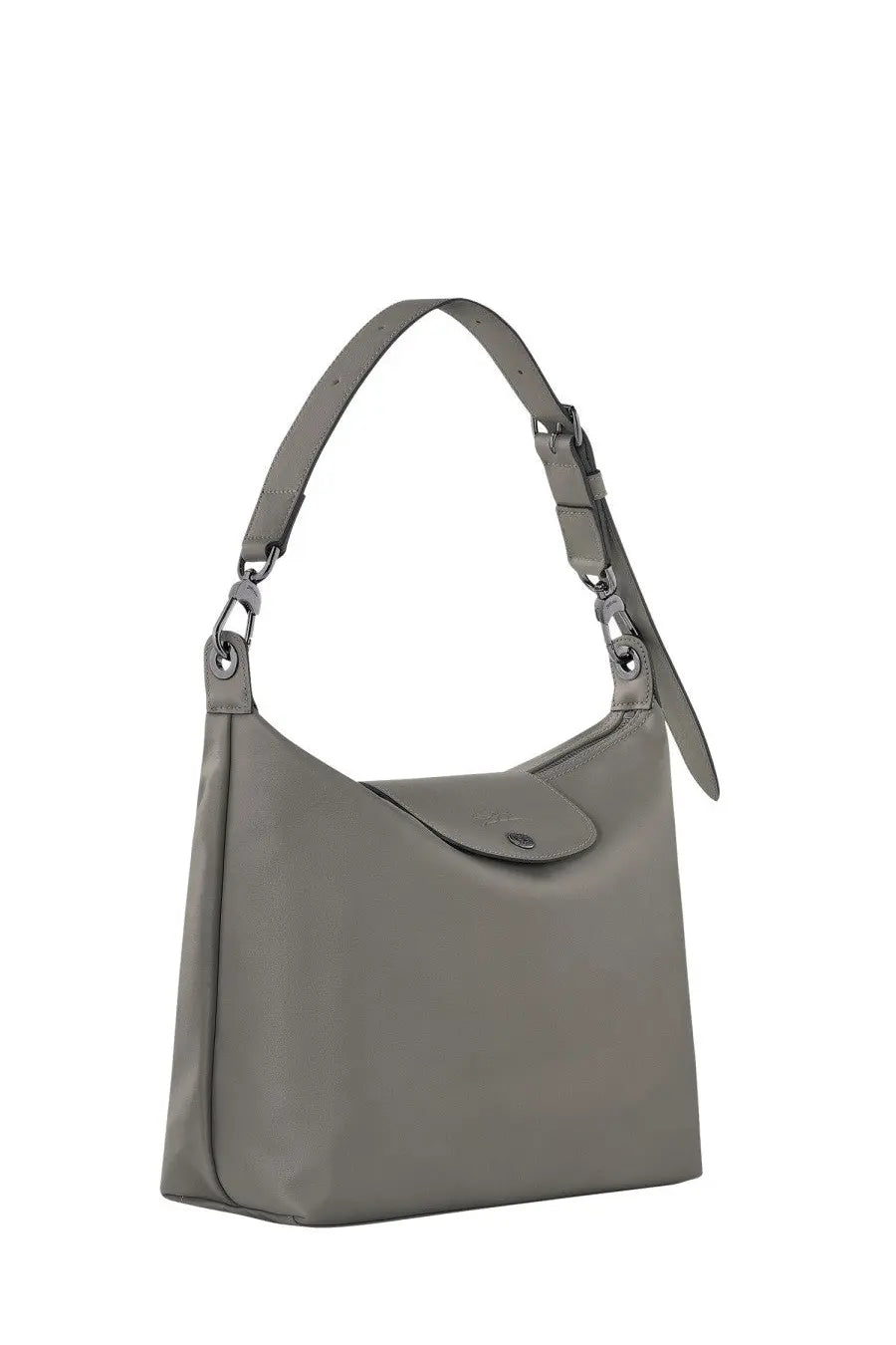 Longchamp women’s borsa spalla le pliage xtra medium beige handbag with gray smooth leather-like material and minimalist design