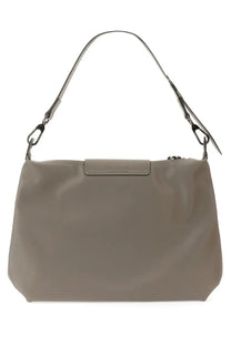 Longchamp women’s borsa spalla le pliage xtra medium beige taupe leather handbag with minimalist design and adjustable strap