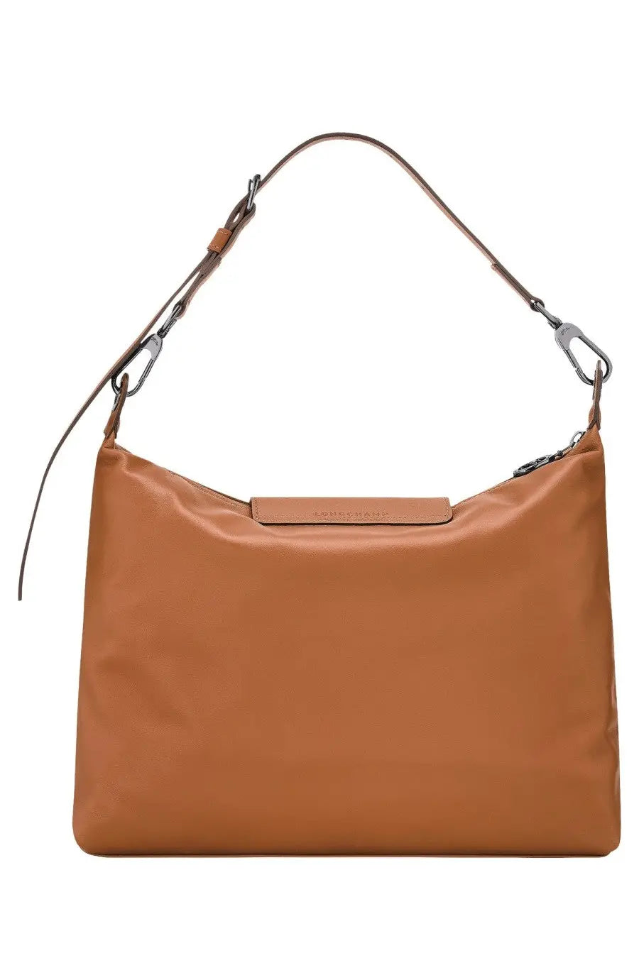 Longchamp women’s hobo le pliage xtra tan leather shoulder bag with sleek minimalist design and silver hardware