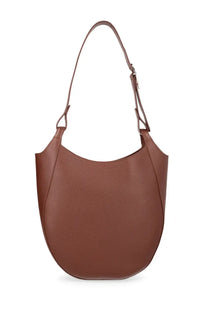 Longchamp women’s le foulonné hobo bag large brown in sleek medium-brown leather with smooth texture and adjustable strap
