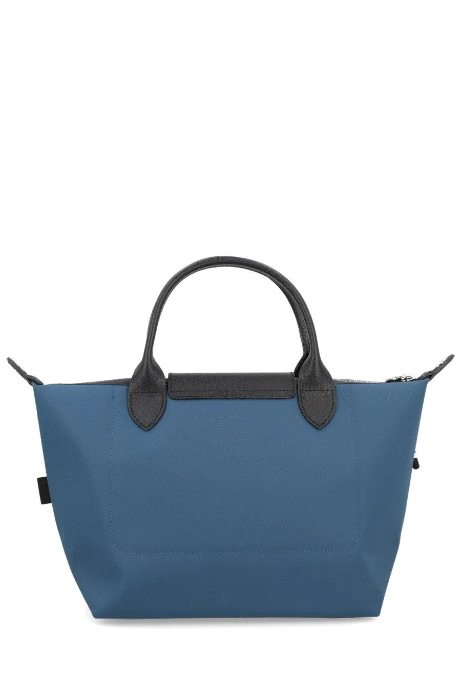 Longchamp womens LE Pilage energy small tote bag in blue with black leather handles and trim