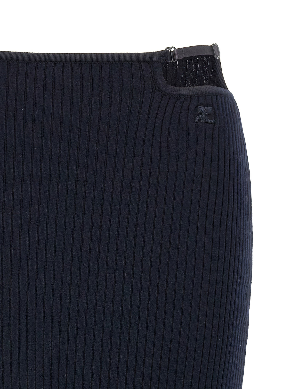 courrèges Loop Rib Knit Skirt Blue