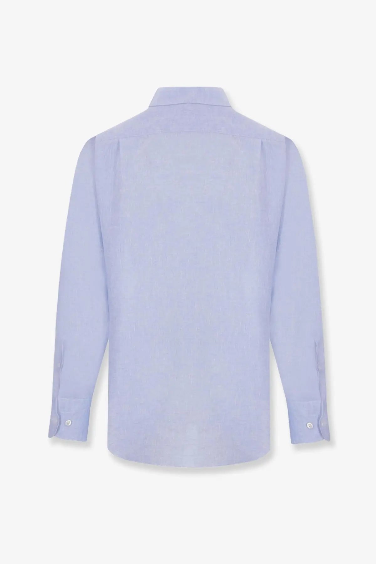 Loro Piana men’s Andrè linen shirt in light blue with long sleeves classic collar and buttoned cuffs
