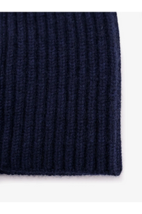 Deep navy ribbed knit beanie made of soft wool blend in loro piana men’s cashmere hat blue collection
